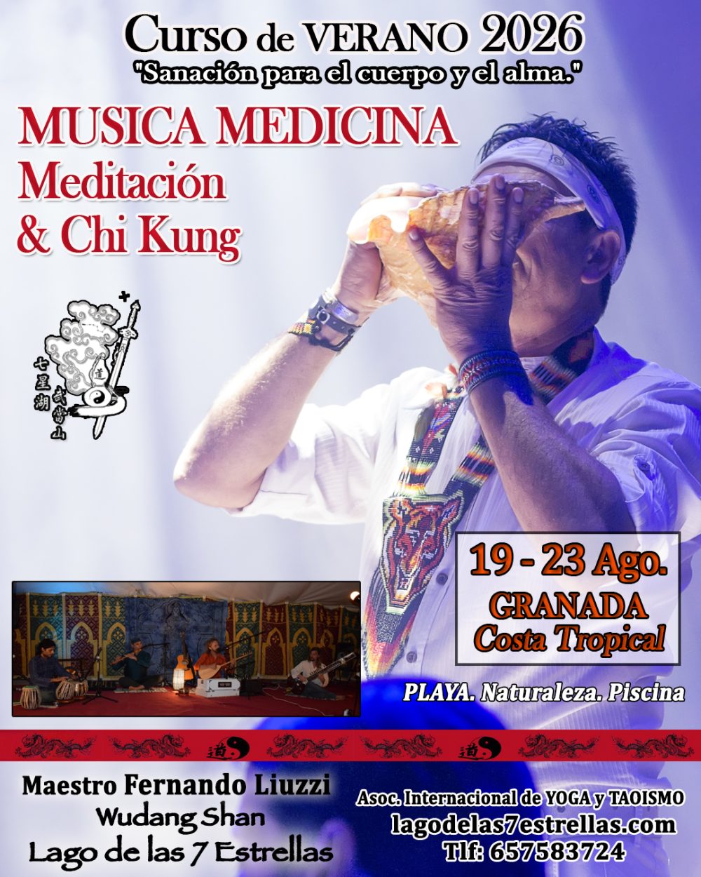 19 a 23 ago. 2026: Curso de Verano MUSICA MEDICINA, Meditación y Chi Kung